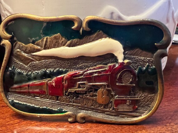 Vintage Pennsylvania Railroad Train Belt Buckle: Enamel  display picture 1