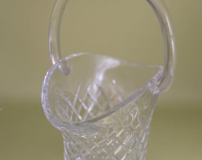Lead Crystal Marquis Waterford Godinger Bride Bridal Flower Basket Diamond Quilt Pattern Lover Antiques and Vintage