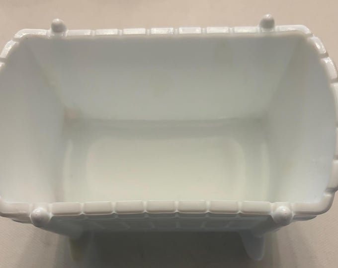 Vintage Indiana White Milk Glass Rocking Baby Crib Bassinet Glass Cradle Lover Antiques and Vintage