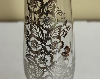 Vintage Silver on Crystal Vase By Silver City Lover Antiques and Vintage