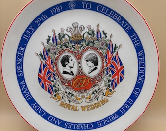 Vintage Wedgwood Royal Wedding Collection Plate 1981 Etruria & Barlaston Wedding of Prince Charles Princess Diana Made in England