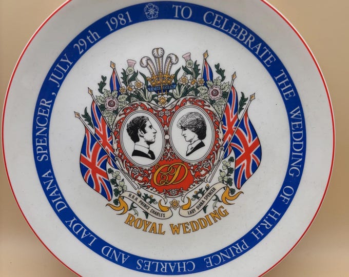 Vintage Wedgwood Royal Wedding Collection Plate 1981 Etruria & Barlaston Wedding of Prince Charles Princess Diana Made in England