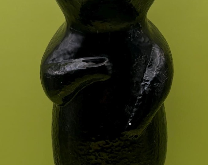 Vintage Smirnoff Kummel Black Bear Glass Decanter Lover Antiques and Vintage