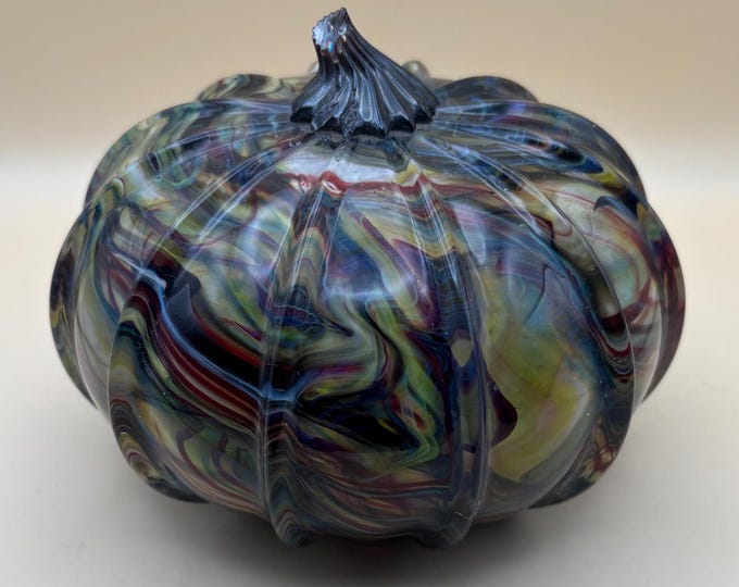 Vintage Murano Multicolored Glass Pumpkin Lover Antiques and Vintage