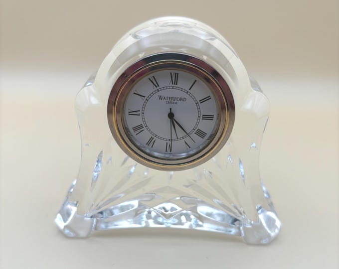 Waterford Crystal Mantle Clock Ireland Glass Time Piece, Lover Antiques and Vintage