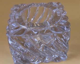 Vintage Crystal Votive Candle Holder Cut Clear Glass Lover Antiques and Vintage