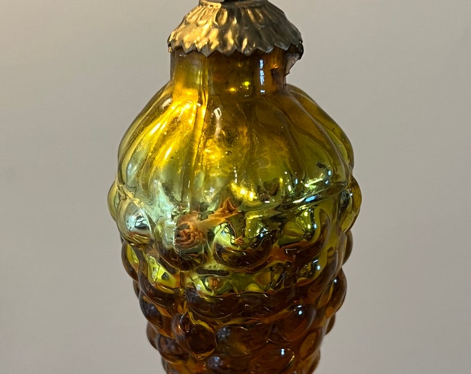 Vintage Yellow Amber Grapes Christmas Holiday Ornaments ornament glass art artwork Mercury Glass