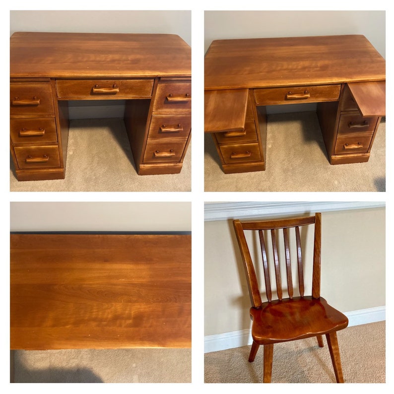 1 Cushman Colonial Creations Bank 6 Drawer Desk No. 512 and 1 Etsy