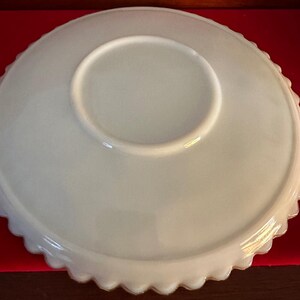 Depression Milk Glass White Monax Petalware Salad Plate, 8” Lace Pattern White Special Glass Plate Lover Antiques and Vintage image 5