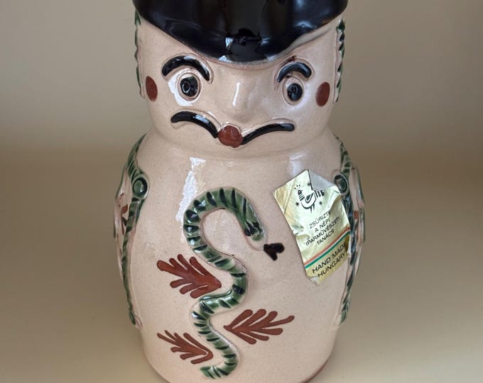 Vintage Hungarian Miska Soldier Jug Traditional Wine Vessel Pitcher Lover Antiques Vintage