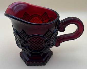 Vintage Avon Ruby Red Creamer or Mini Pitcher with Handle Lover Antiques and Vintage