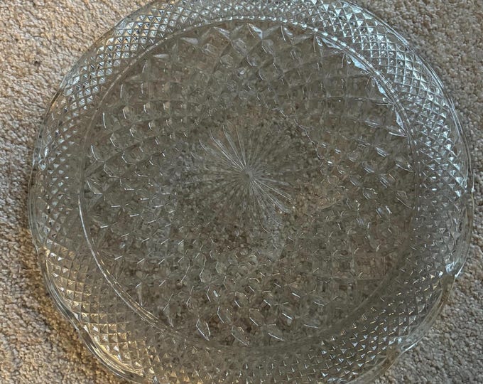 Vintage Large Crystal Serving Platter Glass Serving Trays Wexford Design Lover Antiques and Vintage
