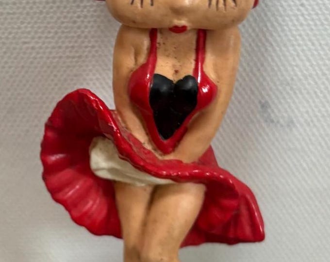 Vintage Betty Boop Statue with the Red Frilly Dress KFS/FS Bully West Germany Europe Dated 1989 Figurine Lover Antiques and Vintage