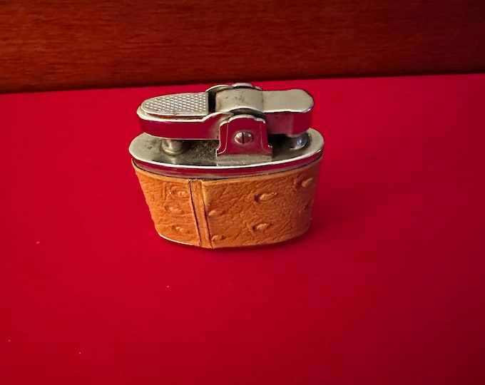 Vintage CMC Continental Fluid Automatic Lighter, Leather Wrapped Lighter, Mid Century Lighter, Lover Antiques and Vintage