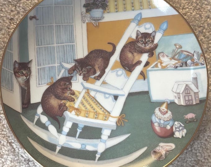 Hamilton Collection Cat Plate, Rock and Rollers Cats, Number 0695A, Lover Antiques and Vintage