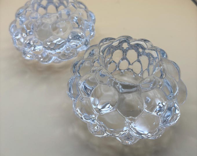 Vintage Orrefors Sweden Crystal Glass Votive Candle Holder Mid Century Glass Structure Bubble Art Lover Antiques and Vintage