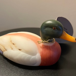 Vintage Fenton Mallard Duck Figurine: Signed Art Glass Animal