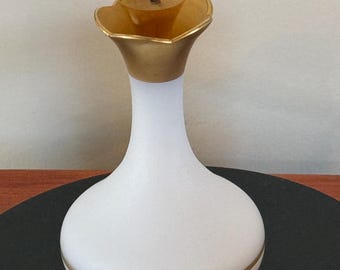 Vintage Perfume Bottle Irving Rice West Germany Gold Opaline with Gold Overlay with Stopper Perfume Decanter Lover Antiques and Vintage
