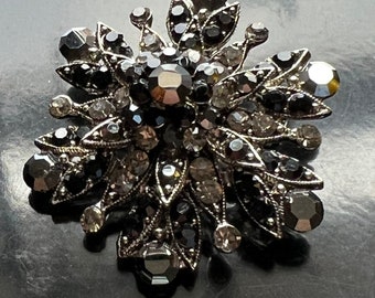 Vintage Black brooch multifaceted pin jewelry great gift