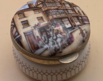 Vintage Ayshford Fine Bone China Trinket Box Staffordshire England Hinged Box Lover Antiques and Vintage