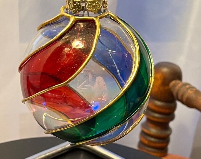 Vintage Large Swirl Glass Christmas Holiday Ornaments ornament art