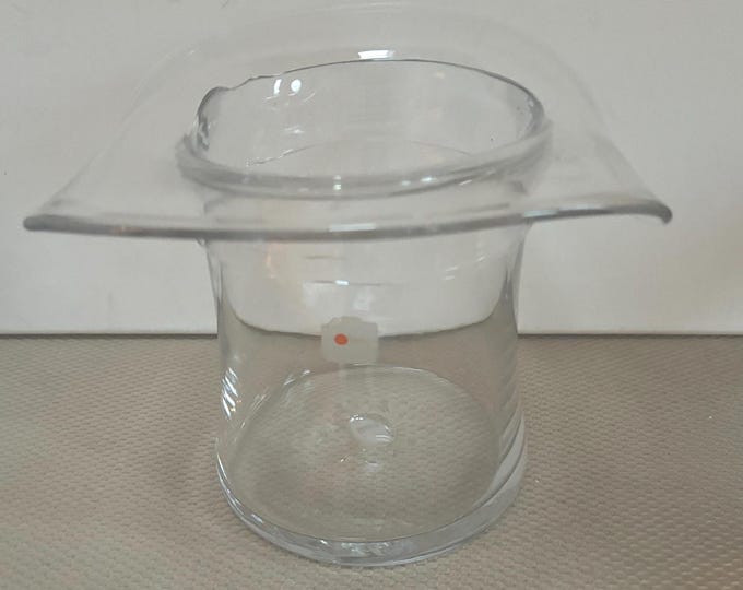 Vintage Hand Blown Clear Glass Hat Vase - Lover Antiques