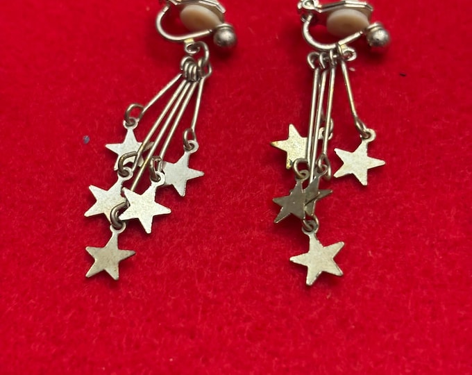 Vintage Star Burst Dangle Earrings, Jewelry Gifts Lover Antiques and Vintage