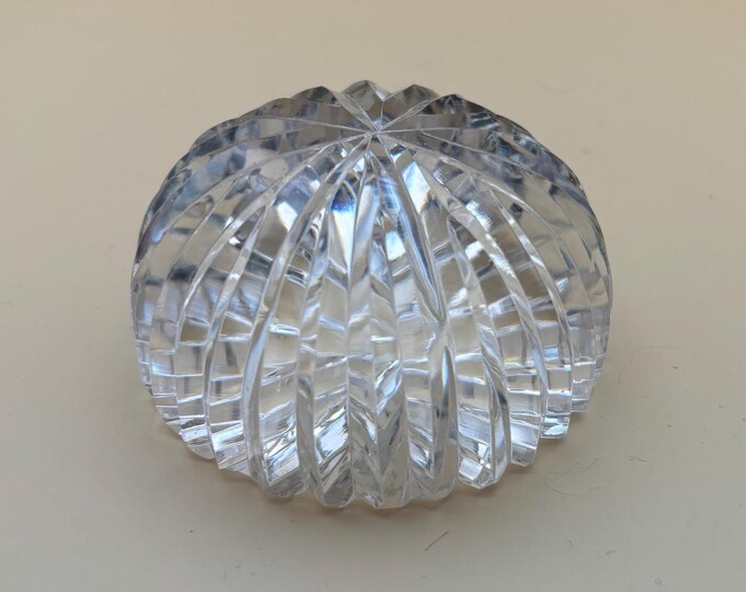 Vintage Lead Glass Crystal Glass Paperweight Multi-Faceted Crystal Glass Lover Antiques and Vintage