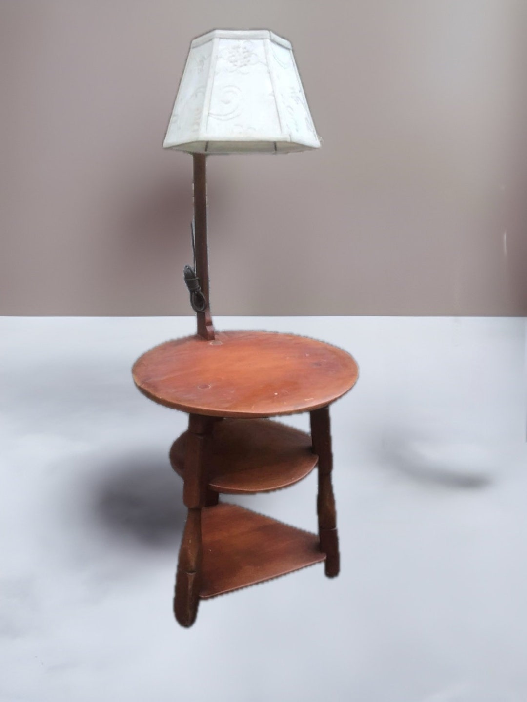 Cushman Colonial Creations Three Shelf Table Lamp No. 5102 Rustic