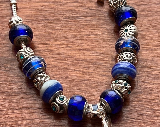 Charm bracelet Willabee and Ward jewelry Royal Blue Diamond love Valentine’s Day Gift charms beads