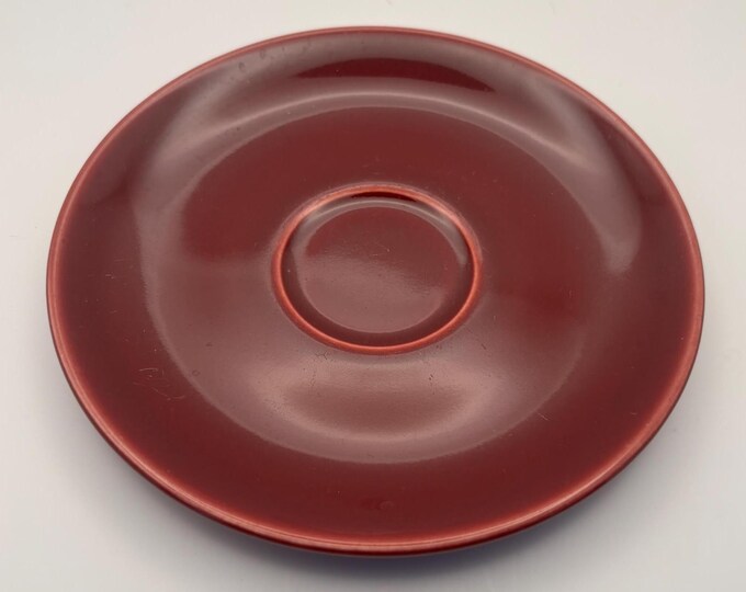 Vintage Ballerina Maroon Saucer Plate, 6 1/4" Made in the USA, Lover Antiques and Vintage