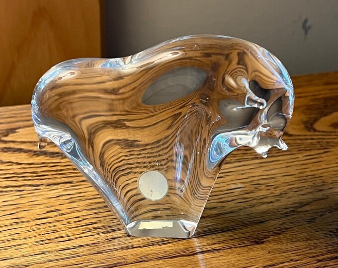 Vintage Glass Bull Paperweight By Rfb Sweden Art Glass Lover Antiques And Vintage
