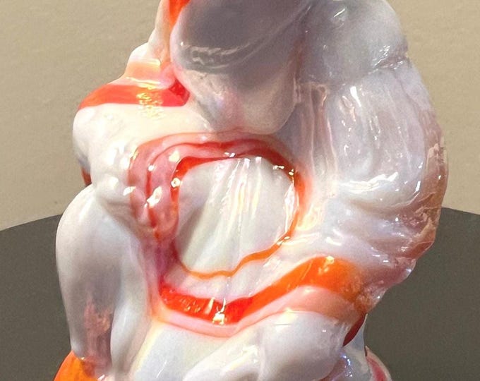Vintage Little Women Meg #5 Summit Art Orange White Slag Glass Manganese Glows Russ Vogelsong Sculpture Figurine Lover Antiques and Vintage