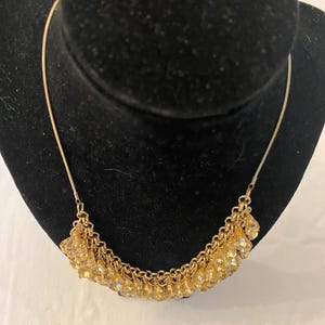 Vintage Gold Fringe Collar Necklace: Cha Cha Jewelry