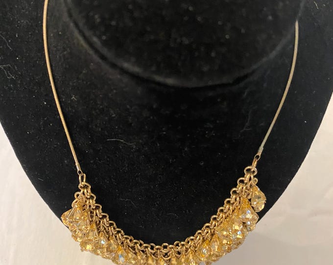 Vintage Collar Necklace with Gold Fringe Necklace Cha Cha Jewelry Lover Antiques and Vintage