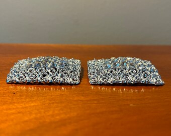 Vintage Tip Toe Brand signed Shoe Clip, Scarf, Blouse Clip, Rhinestone, Rhinestones, Jewelry, Tip Toe Shoe Clips set of 2 Lover Antiques