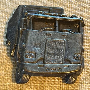 Vintage Semi Truck Belt Buckle, 816 Pewter Railroad Buckle, by Great American Belt Buckle Co, Chicago, IL, Made in USA, Lover Antiques