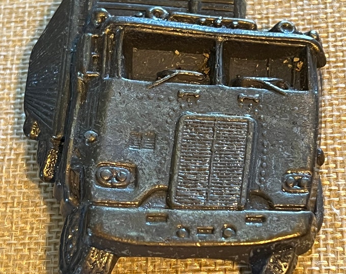 Vintage Semi Truck Belt Buckle, 816 Pewter Railroad Buckle, by Great American Belt Buckle Co, Chicago, IL, Made in USA, Lover Antiques