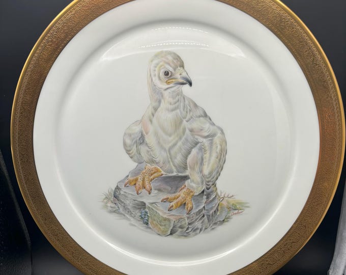 Vintage Young America Bald Eagle by Edward Marshall Boehm 1973 Porcelain with Gold Edge Plate Lover Antiques and Vintage