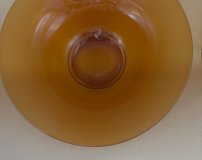 Vintage Amber Glass Vase, Hand Blown Bowl, Eclectic Contemporary Decor, Gift for Her, Unique Antique Glass Artwork