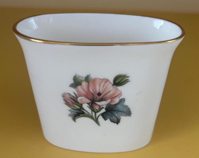 Vintage Royal Worcester of England Porcelain Toothpick Holder Hand Painted Violets Pattern Fine Bavarian China