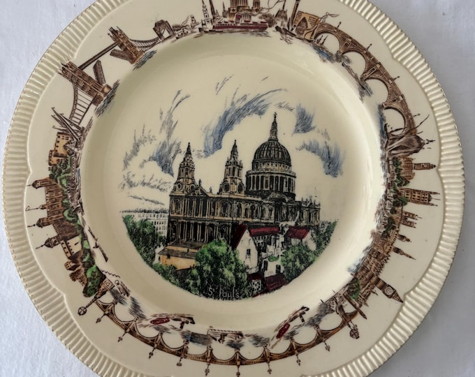 Vintage Clarice Cliff Pottery Plate Newport Pottery of England St. Paul’s Cathedral Lover Antiques and Vintage
