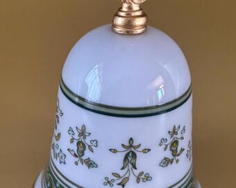 Vintage Danbury Mint Bell Green with Gold Gilding Lover Antiques and Vintage