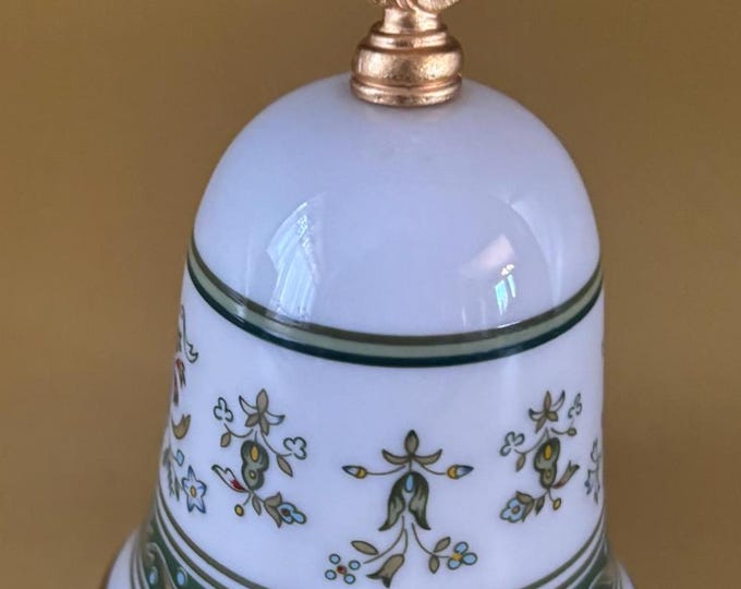 Vintage Danbury Mint Bell Green with Gold Gilding Lover Antiques and Vintage