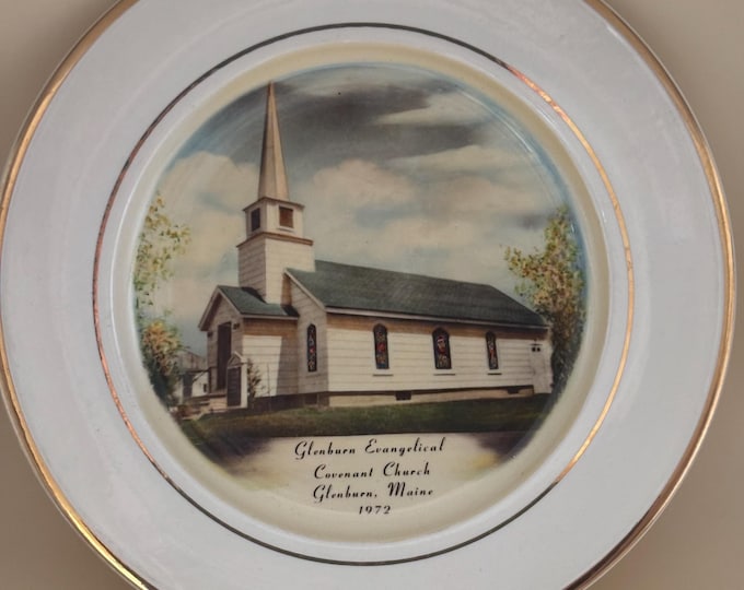 Commemorative Plate of Glenburn Church, Lover Antiques and Vintage