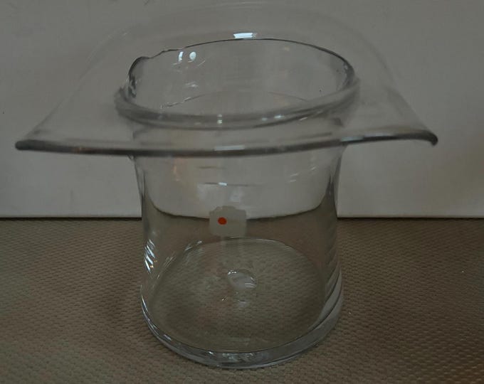 Vintage Hand Blown Clear Hat Vase Lover Antiques and Vintage