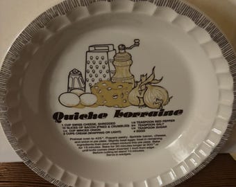 Vintage Jeannette Royal China Quiche Lorraine Pie Plate Lover Antiques and Vintage