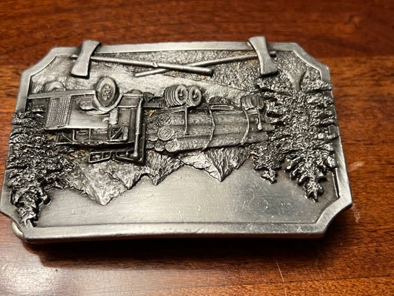 Vintage Siskiyou Logging Truck Belt Buckle, Truck… - image 4