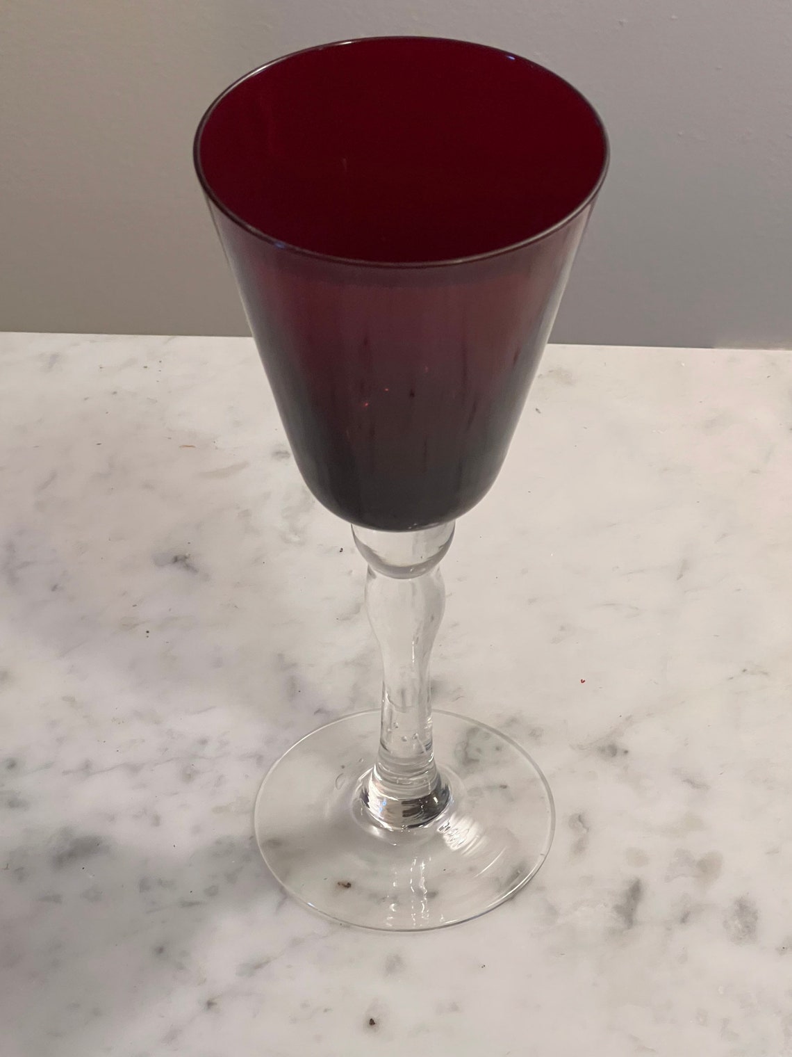 Ruby Red Wine Glasses Set of 3 Mid Century Modern Glass Art Etsy