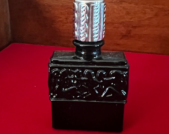 Vintage Habanita Molinard Eau de Toilette Miniature 1.1 Fluid Ounces, Lalique Bottle with Silver Cap, Lover Antiques and Vintage